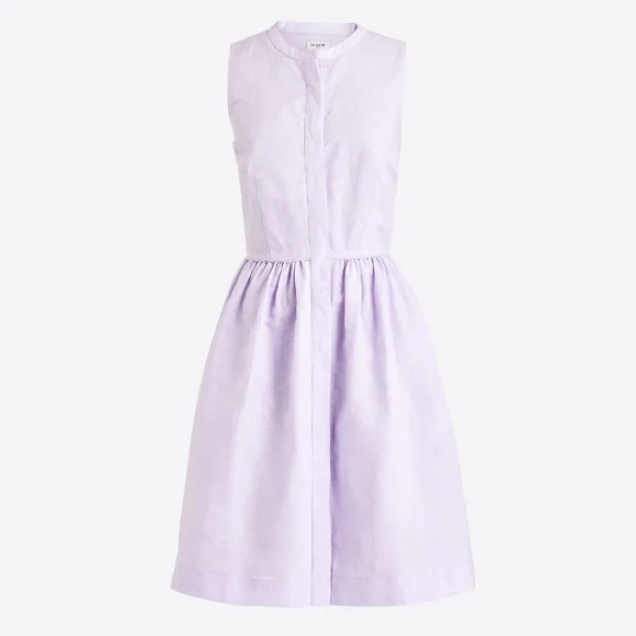 J. Crew Shirt-Dress in Vintage lilac Linen-Cotton Dress Size 4 NWT Style L6939 - Picture 1 of 7
